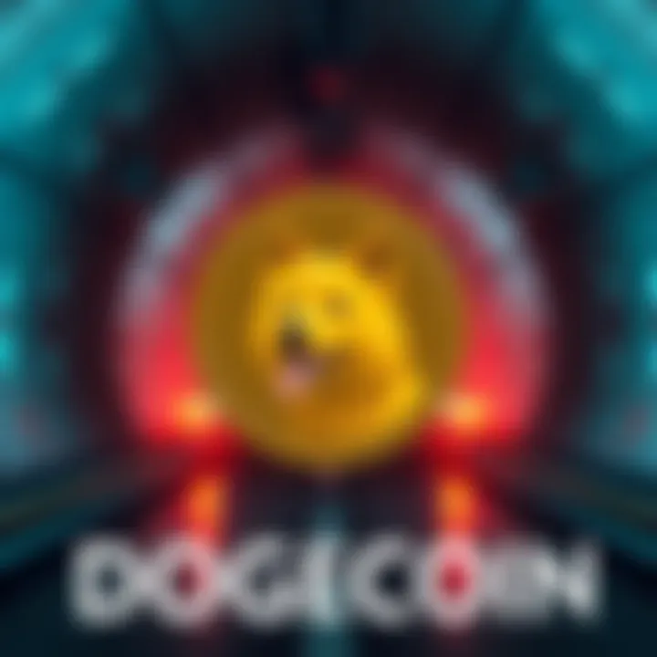 A digital representation of Dogecoin with a tunnel background, symbolizing the acceptance of cryptocurrency for tunneling services.