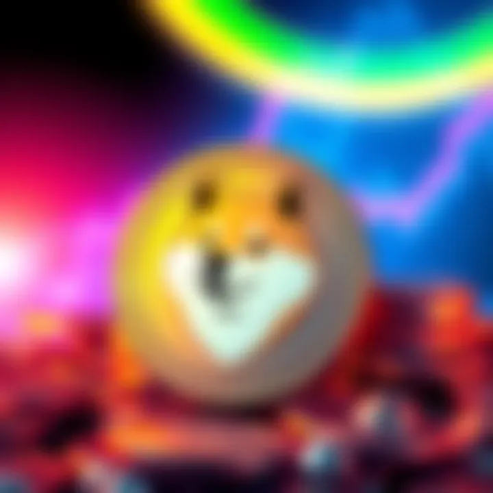 A shiny Dogecoin coin with the Shiba Inu dog logo, representing its rise in the financial world.