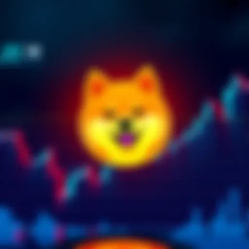 A Dogecoin logo surrounded by a growing stock chart, symbolizing potential price increase