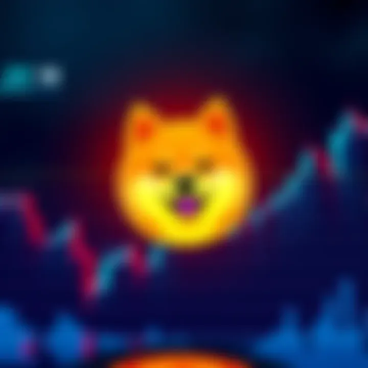 A Dogecoin logo surrounded by a growing stock chart, symbolizing potential price increase