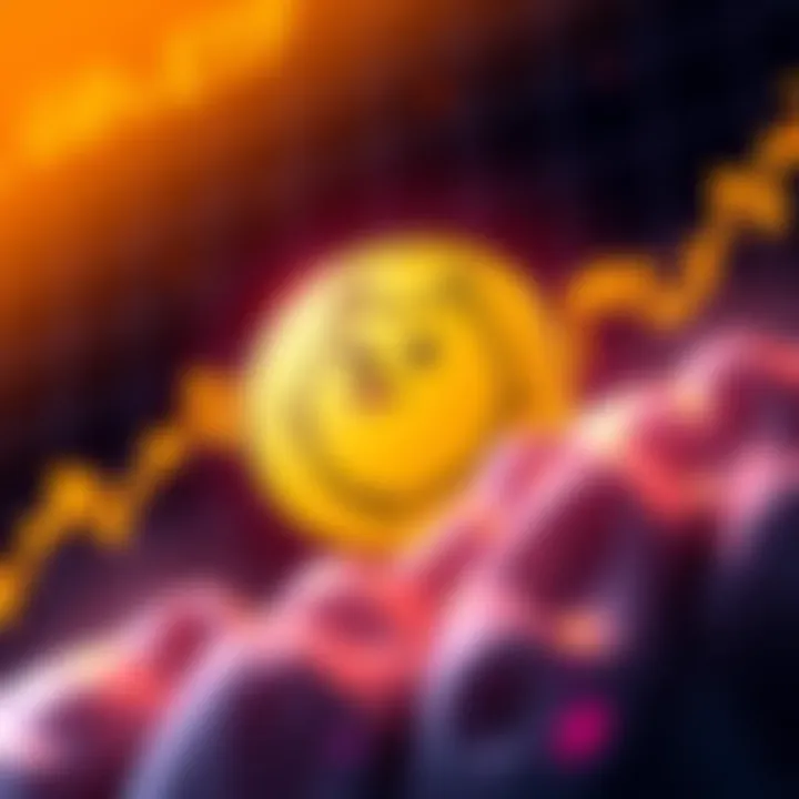 A graphic showing the logo of Dogecoin and a financial chart indicating growth, symbolizing the launch of the Dogecoin ETF.