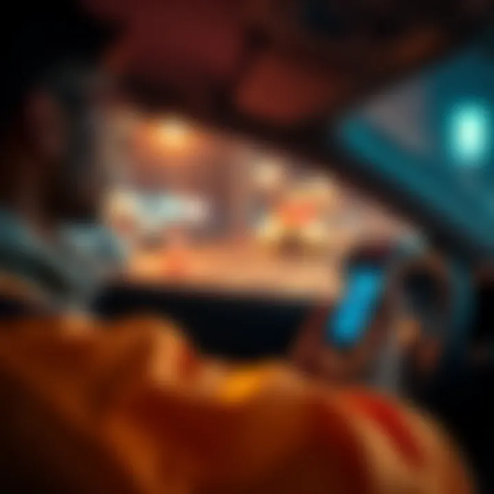 A DoorDash driver staring at their phone showing rejected orders while parked in a car