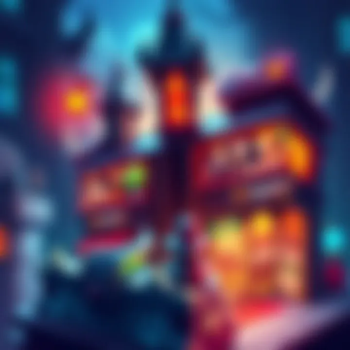 A visual representation of the Dungeon Wallet platform showcasing its features for Play-to-Earn games, a decentralized exchange, and an NFT marketplace.