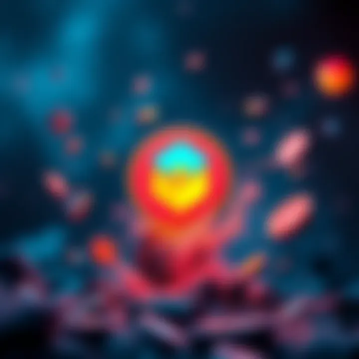 A graphic showing a MetaMask wallet icon with a warning sign and floating unwanted tokens around it, symbolizing dust attacks