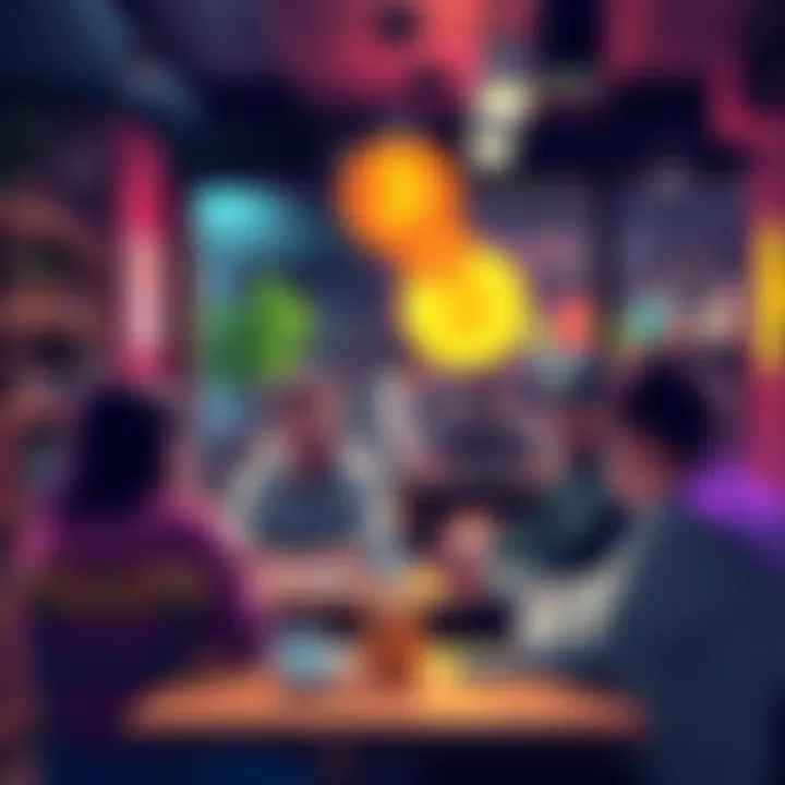 A group of people discussing Bitcoin in a coffee shop, sharing their personal stories about discovering cryptocurrency before 2015.