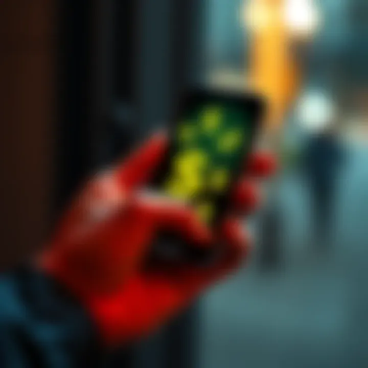 A person holding a smartphone displaying an app screen with dollar signs, symbolizing earning money by downloading apps in the USA.