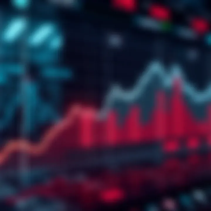 A downward trending earnings graph showing a decline over the past month, with figures highlighted in red.