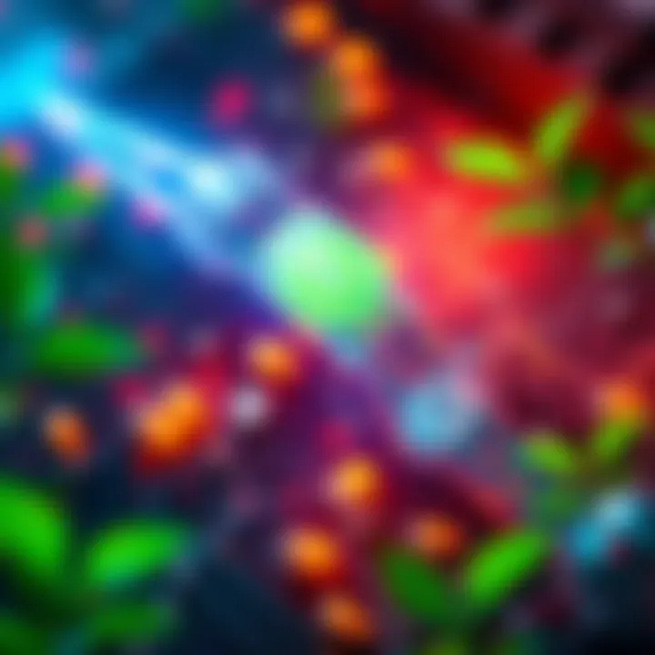 A digital representation of carbon credits and sustainability data using Hedera's technology, showing a transparent ledger and green elements.