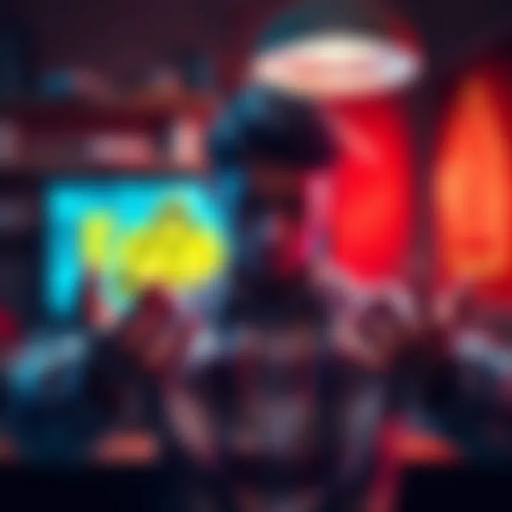 A person looking worried with empty hands, signifying loss from investment fraud, with a laptop showing a warning sign in the background.