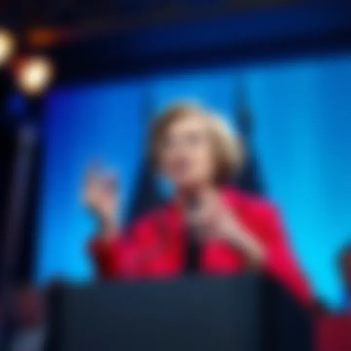 Elizabeth Warren speaking about Mr Beast Senator Elizabeth Warren at a podium, discussing her criticisms of Mr Beast's crypto practices during a press conference