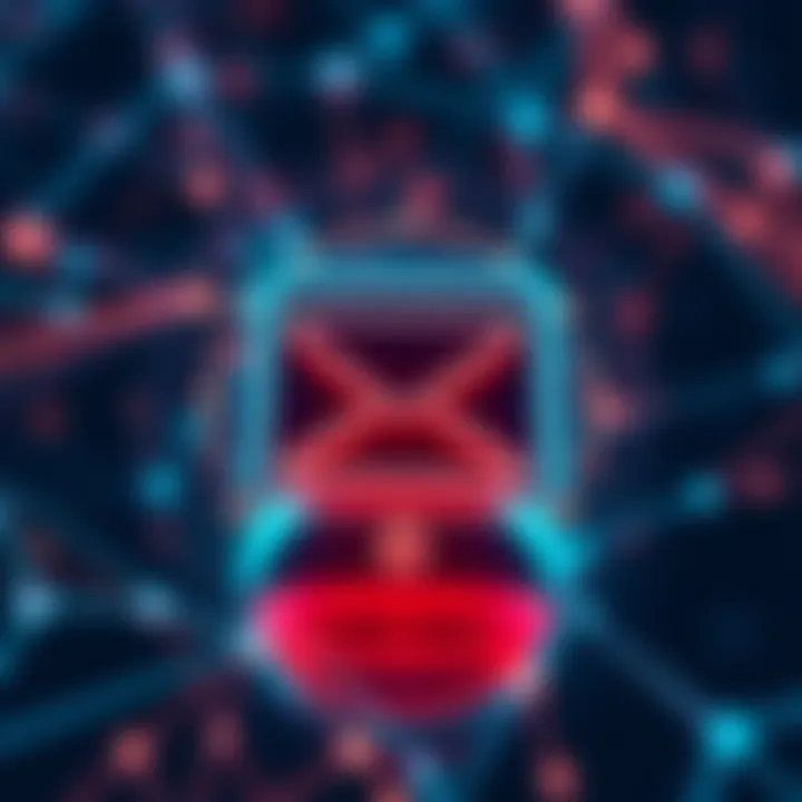 Illustration of an email icon integrated with the Kaspa network design, symbolizing email functionality within Kaspa.