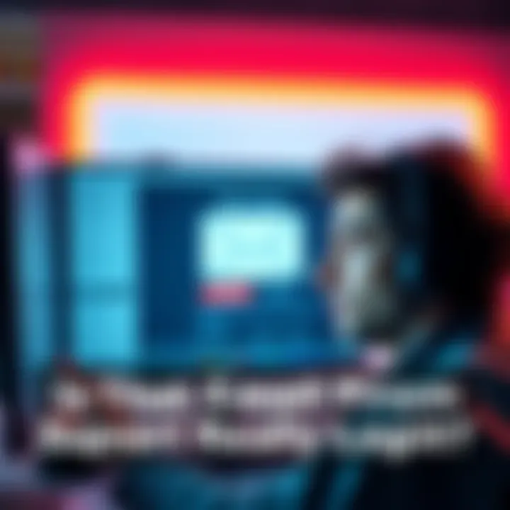 A person looking at a suspicious email on their computer screen with a concerned expression, questioning its legitimacy.