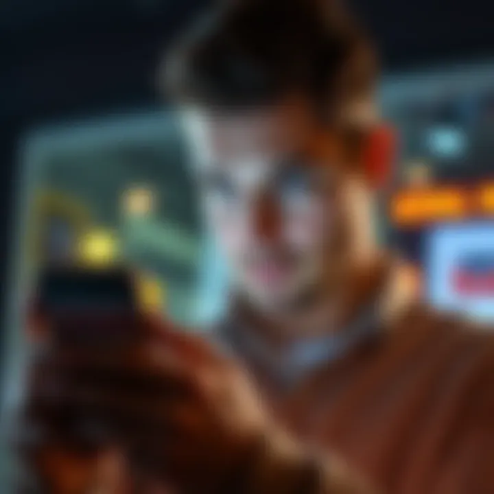 A person looking at an email notification from CC on their smartphone, showing surprise at receiving an email after several years since a purchase.