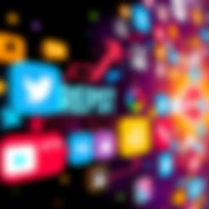 A colorful graphic showing various social media icons with arrows indicating reposting actions, highlighting increased engagement