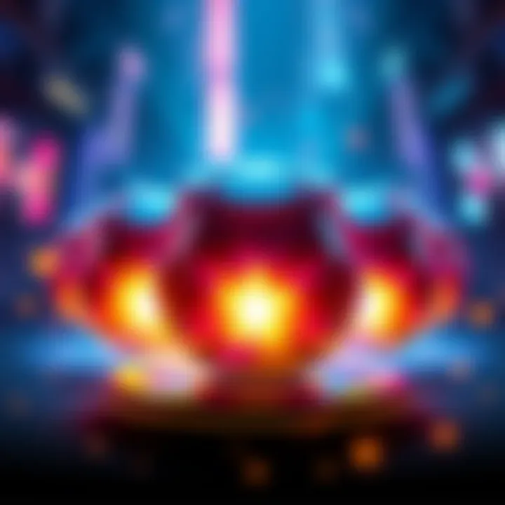 A vibrant graphic of gaming orbs glowing with sound waves around them, symbolizing improved sound effects upon leveling up.