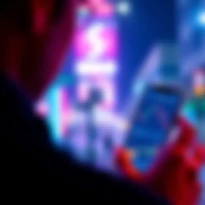 Person looking at smartphone displaying the Erdo app with trading graphics