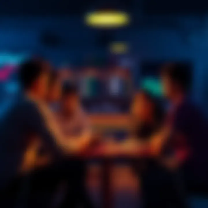 A group of people discussing Ethereum trading strategies and DeFi insights in a casual setting.