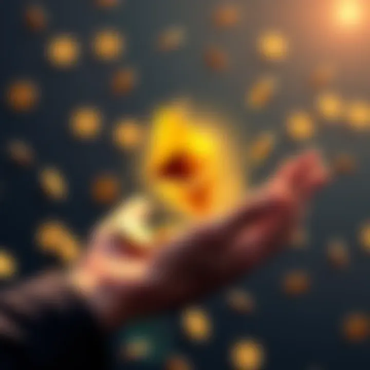Ethereum Generosity Illustration of Ethereum symbol with coins and a helping hand, representing generosity in cryptocurrency