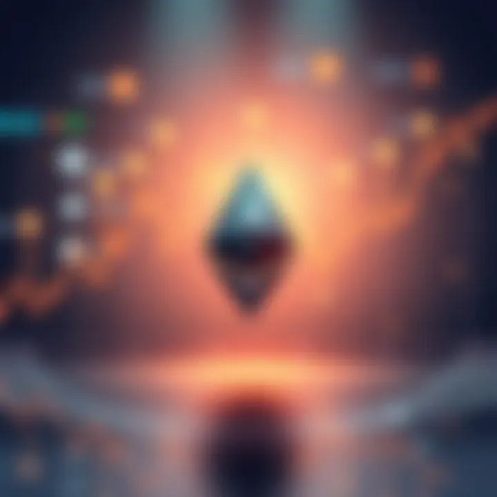 A chart showing Ethereum's potential rise to $10,000 by 2026, with bullish indicators and crypto symbols in the background.