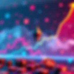 Graph showing Ethereum price increase with vibrant upward trend and digital currency symbols