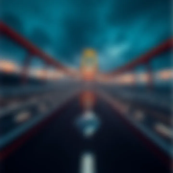 A graphic showing a fast-moving bridge with Ethereum logos symbolizing rapid transfer improvements.