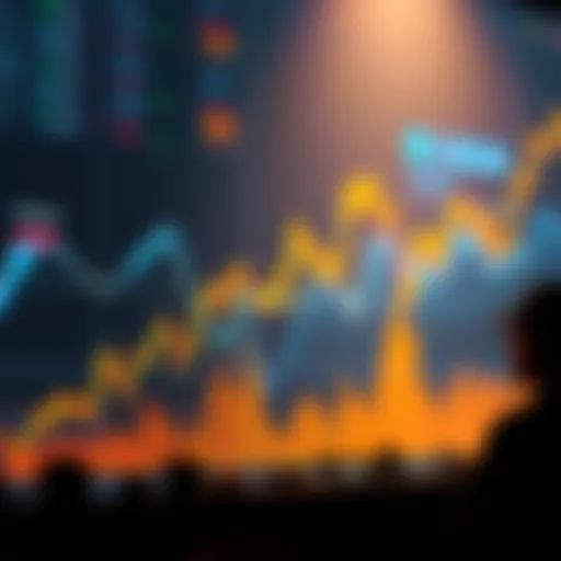 A graph showing Ethereum's price trending upwards with momentum, similar to gold's past rally patterns. Traders watching intently.