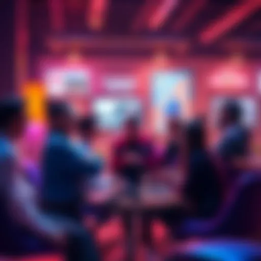 A group of people discussing Ethereum news and trends in a casual setting