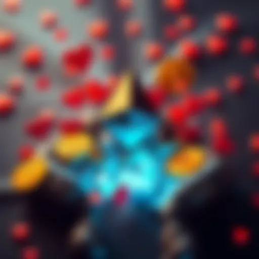 A visual representation of the Ethereum logo surrounded by various donation symbols like hearts and coins