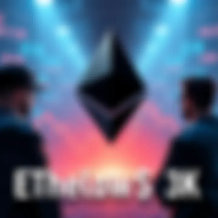 A graph showing Ethereum's price decline below $3,000 with worried investors observing.