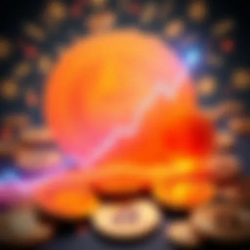 Graph showing rising Ethereum ETF inflows alongside a background of Bitcoin symbols, indicating potential altcoin growth.