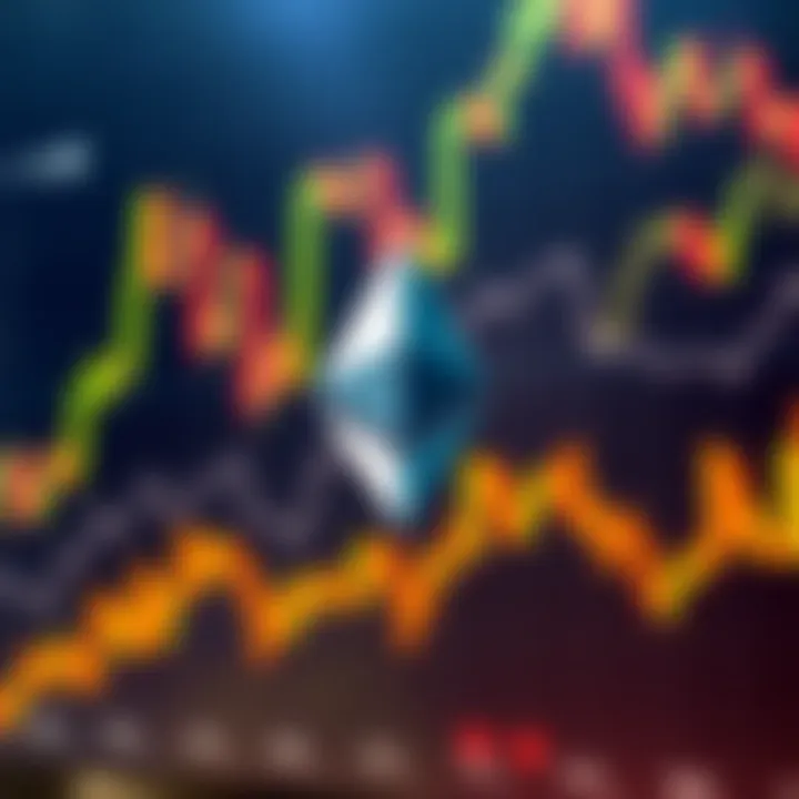 The Ethereum Foundation logo displayed with a fluctuating ETH price chart in the background, symbolizing the shift in focus from price control to stewardship.