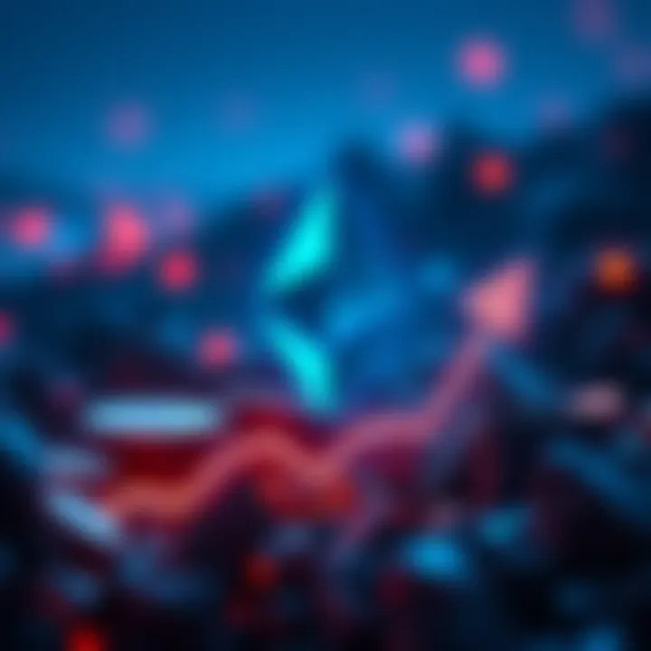 A graphic showing Ethereum's logo with an upward trend arrow, symbolizing growth after the decline of meme coins.