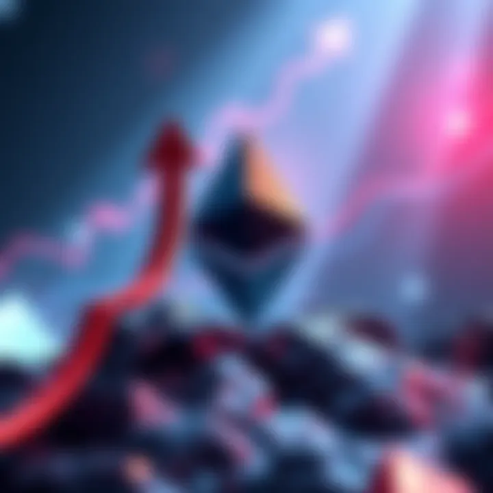Ethereum Growth Potential A graphic showing Ethereum's logo with arrows pointing upward, symbolizing potential growth and breakout in the market.