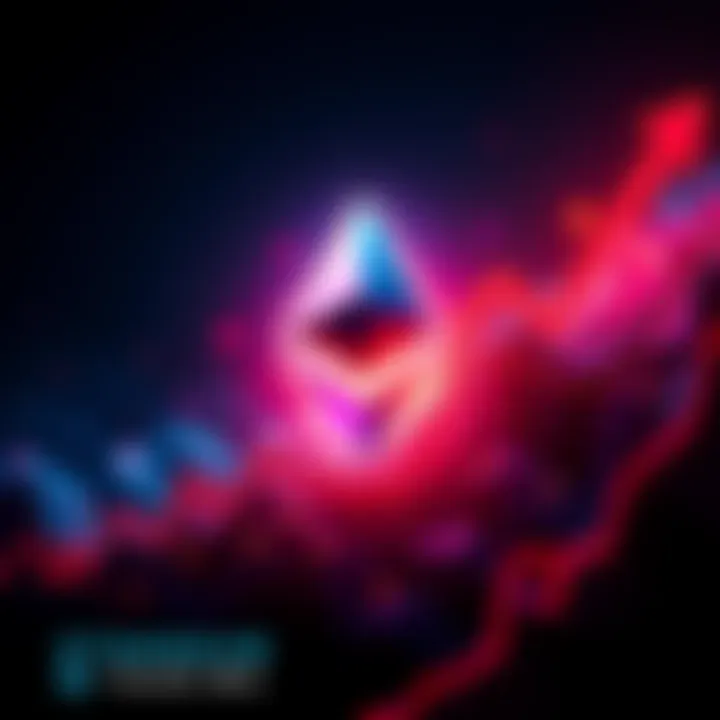 Ethereum logo surrounded by arrows indicating growth and adoption