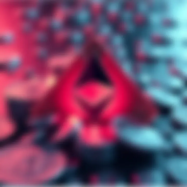 A representation of the Ethereum logo surrounded by digital coins, illustrating its unique inflation model