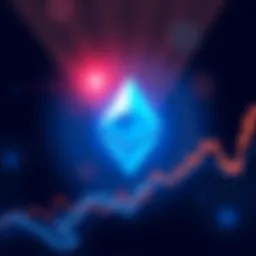 Ethereum logo surrounded by a rising chart symbolizing market optimism