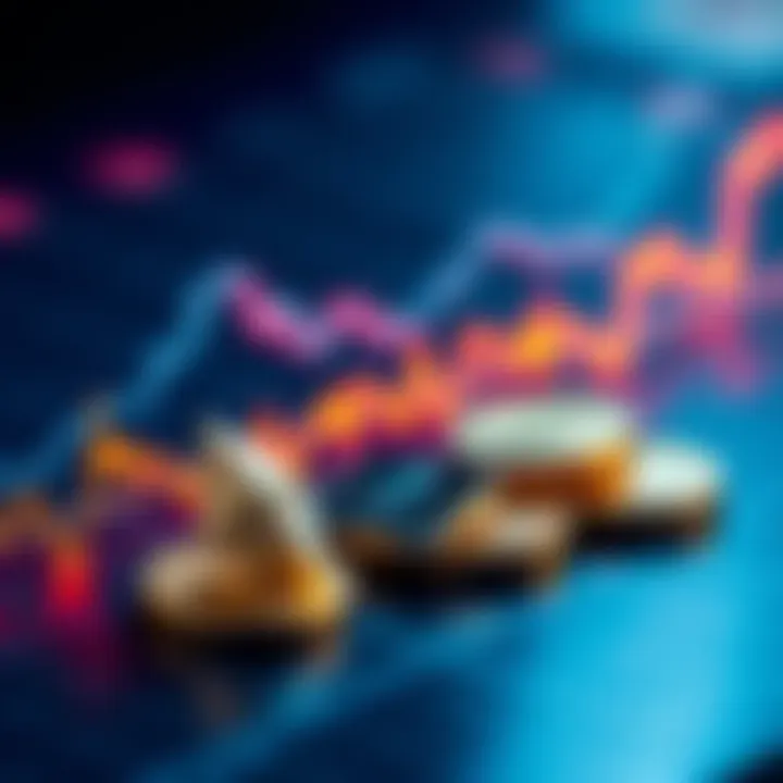 A graph showing Ethereum tokens with gains and losses, representing unstaking transactions and their tax effects