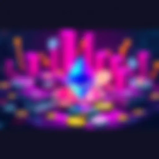 A visual representation of Ethereum's milestone with 182 million wallet addresses, showing the Ethereum logo surrounded by digital wallets and currency symbols.