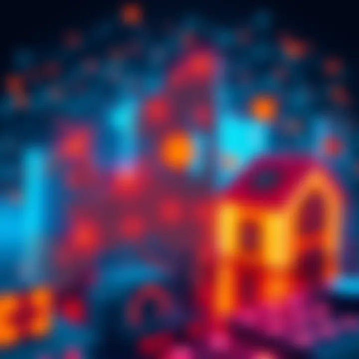 Graphic showcasing innovative projects selected for the European Blockchain Sandbox's third cohort, featuring elements of blockchain technology and collaboration.