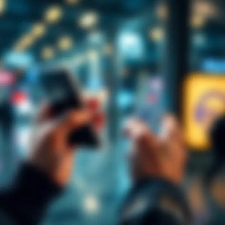 A person using a smartphone to convert EURx to EURC with a focus on low fees