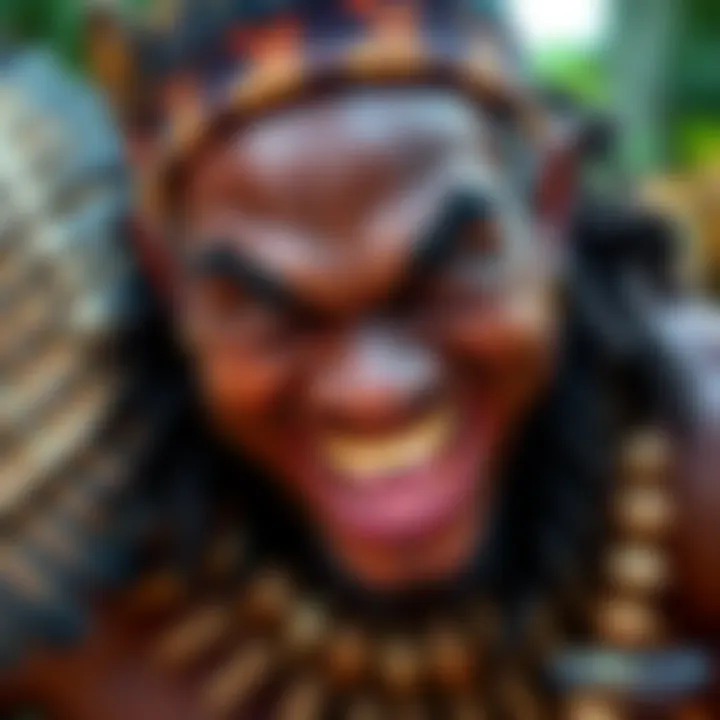 Evil Russell smiling mischievously in Samoa, showcasing his playful character for the Survivor promo ad