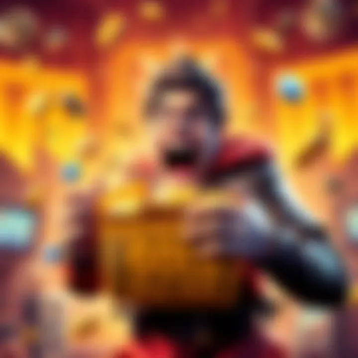 Exciting Gold Pack A player excitedly opens a gold pack filled with rewards, showcasing vibrant graphics and valuable items.