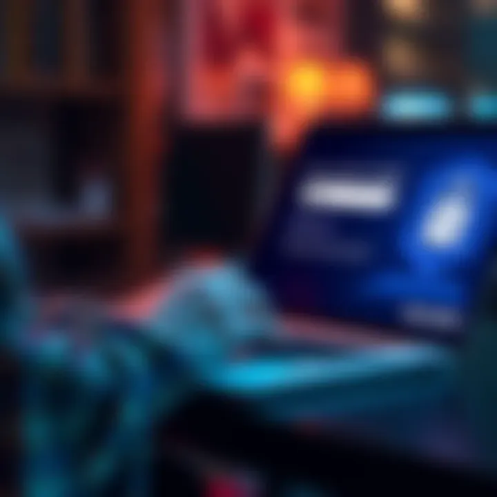 A person using a laptop with a security lock symbol and a Social Security Number form on the screen