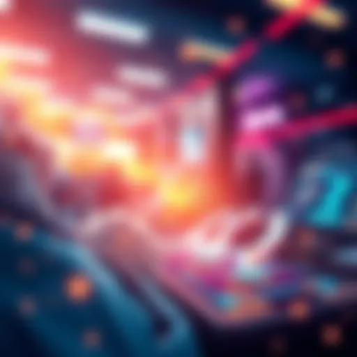 Graphic of Exovim's digital commerce platform showcasing instant payments and rewards