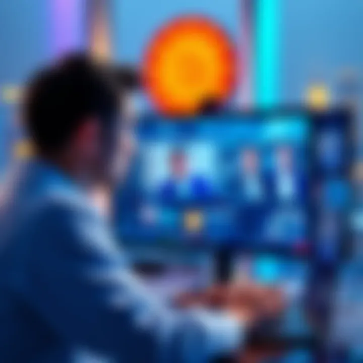 A researcher discussing stablecoins and international payments on a video call with experts.