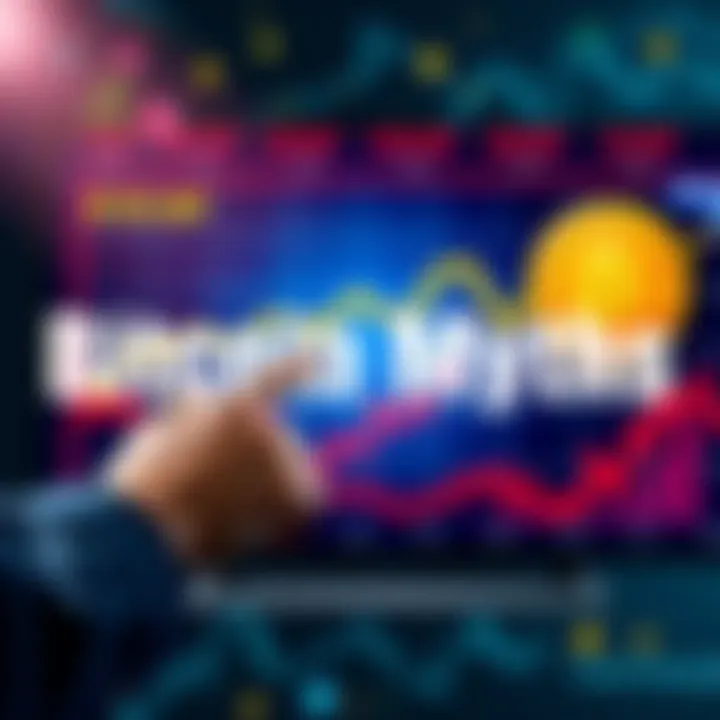 A person pointing at a digital chart with Bitcoin symbols and misleading anti-Bitcoin claims in the background