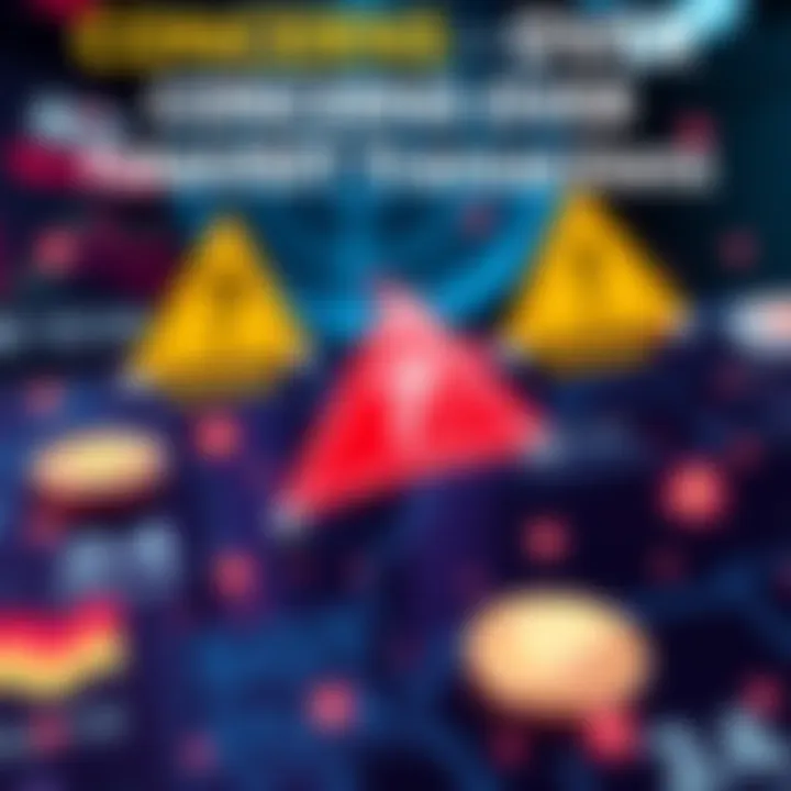 A graphic showing warning signs about FakeUSDT, with a visual of cryptocurrency symbols and a question mark, highlighting potential scam issues.