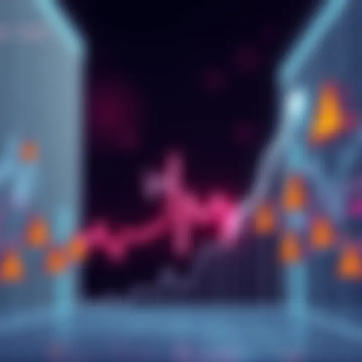 A downward trending line graph representing the decline of fraudulent schemes, with broken dollar signs and warning symbols around it.