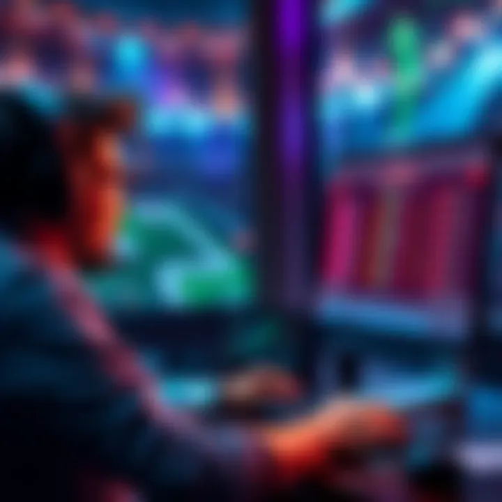 A person analyzing player stats on a computer while considering lineup changes in fantasy sports.