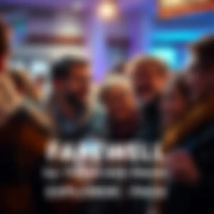 A group of people sharing joyful memories and experiences related to the Explorer Pass at a farewell event.